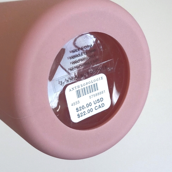 Anthropologie Pink Glass "K" Initial Tumbler with Bamboo Lid and Straw - Picture 3 of 11